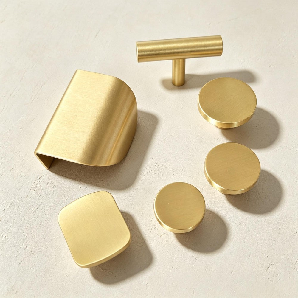Brass Kitchen Cabinet Knobs - Gold Drawer Dressers Pulls Furniture Cupboard Door Handles