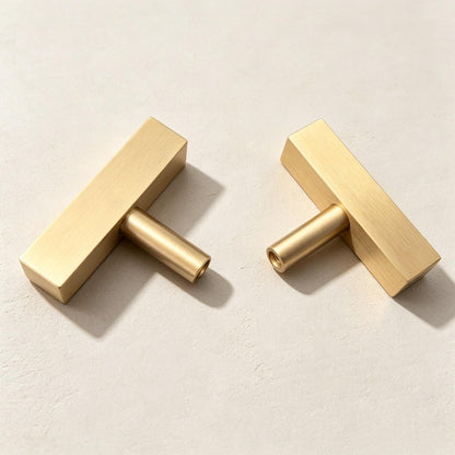 Solid Brass Cabinet Drawer Pulls - Gold Kitchen Knobs and Handles for Furniture Hardware