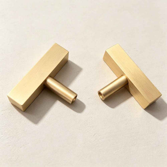 Solid Brass Cabinet Drawer Pulls - Gold Kitchen Knobs and Handles for Furniture Hardware