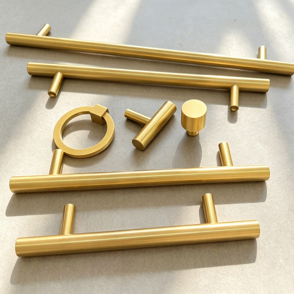 Brass Cabinet Drawer Knobs Handles for Kitchen Cupboard - Gold Drawer Dresser Pulls Modern