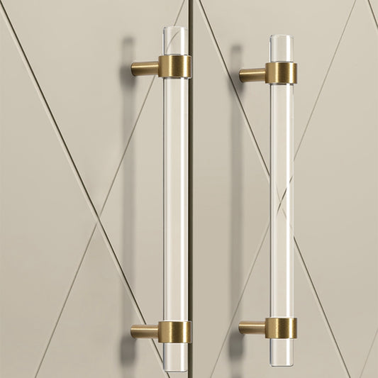 Modern Acrylic Kitchen Cabinet Handles - Brass Cupboard Drawer Pulls