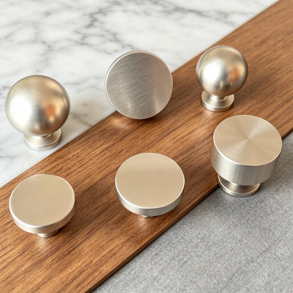 Nickel Brass Kitchen Cabinet Knobs - Modern Drawer Dresser Pulls