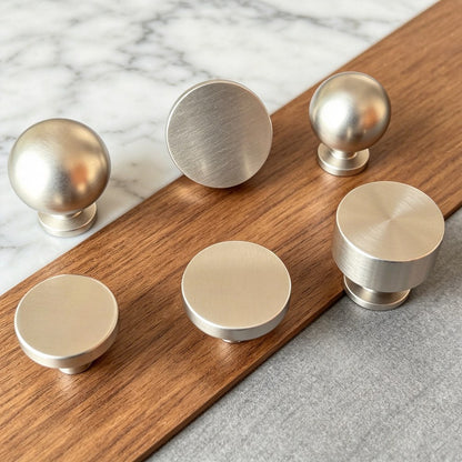 Nickel Brass Kitchen Cabinet Knobs - Modern Drawer Dresser Pulls