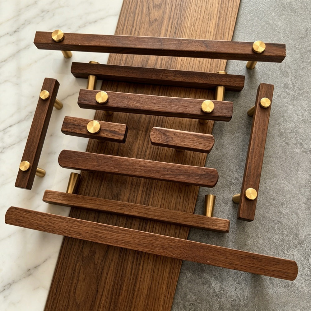 Walnut Kitchen Cabinet Handles - Modern Furniture Cupboard Drawers Pulls