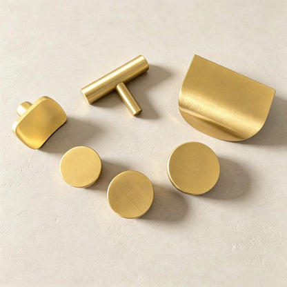 Brass Kitchen Cabinet Knobs - Gold Drawer Dressers Pulls Furniture Cupboard Door Handles