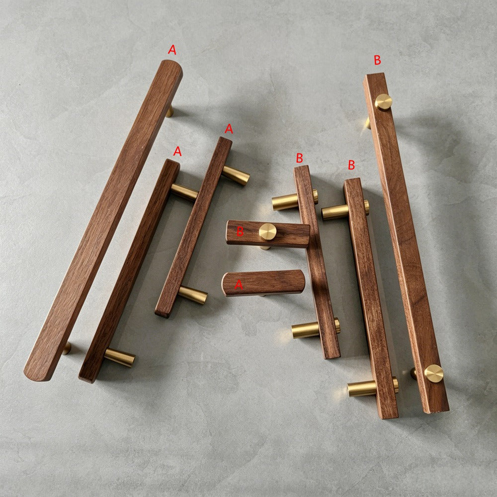 Walnut Kitchen Cabinet Handles - Modern Furniture Cupboard Drawers Pulls