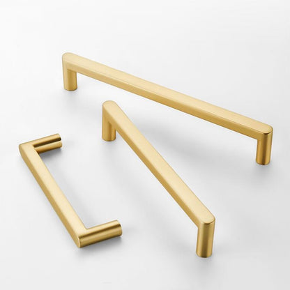 Solid Brass Kitchen Cabinet Handles Gold Drawer Dresser Cupboard Furniture Pulls Hardware Modern
