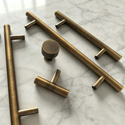 Antique Brass Kitchen Cabinet Handles - Vintage Drawer Dresser Knobs Retro Furniture Cupboard Pulls