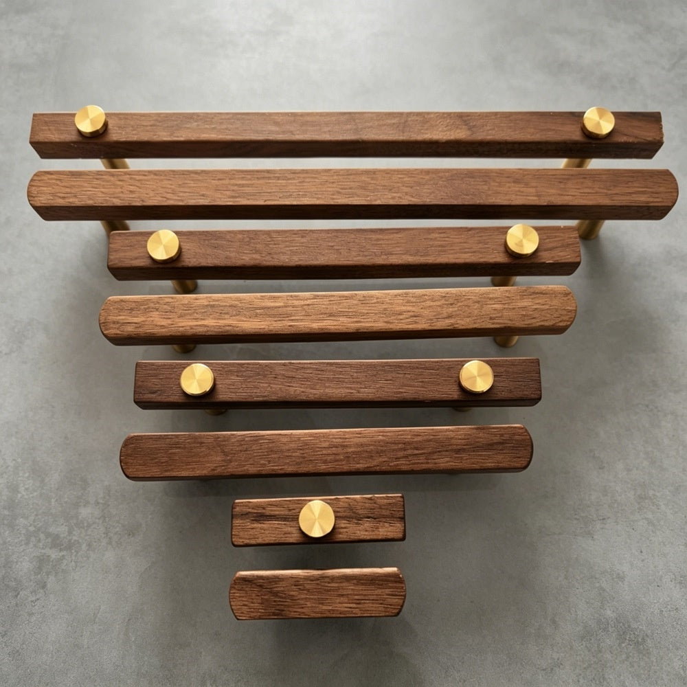 Walnut Kitchen Cabinet Handles - Modern Furniture Cupboard Drawers Pulls