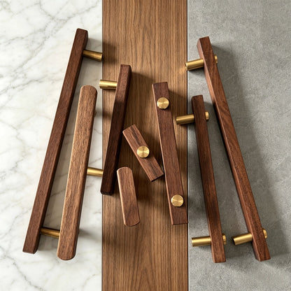 Walnut Kitchen Cabinet Handles - Modern Furniture Cupboard Drawers Pulls