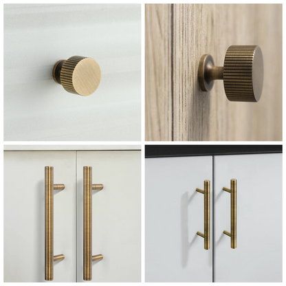 Antique Brass Kitchen Cabinet Handles - Vintage Drawer Dresser Knobs Pulls for Cupboard Wardrobe Doors