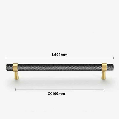 Black Knurled Brass Cabinet Handles for Kitchen Cabinets, Drawers, and Wardrobes - FocusHardware