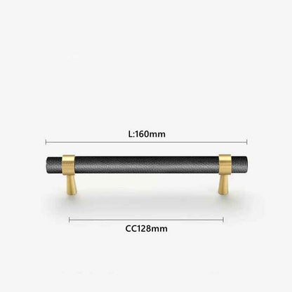 Black Knurled Brass Cabinet Handles for Kitchen Cabinets, Drawers, and Wardrobes - FocusHardware