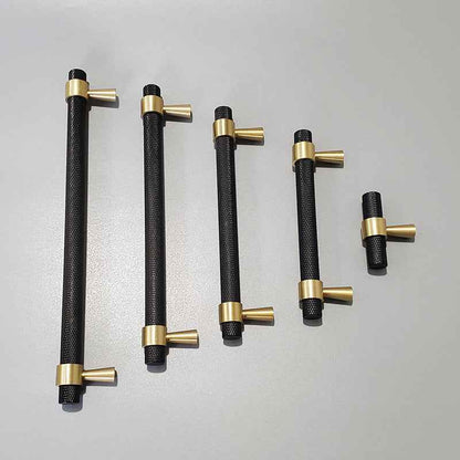 Black Knurled Brass Cabinet Handles for Kitchen Cabinets, Drawers, and Wardrobes - FocusHardware