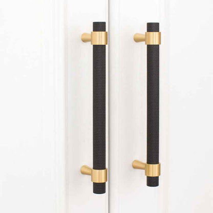 Black Knurled Brass Cabinet Handles for Kitchen Cabinets, Drawers, and Wardrobes - FocusHardware