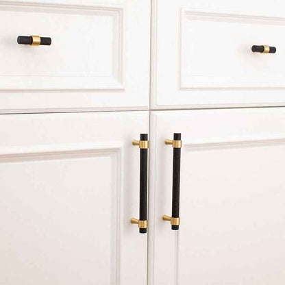 Black Knurled Brass Cabinet Handles for Kitchen Cabinets, Drawers, and Wardrobes - FocusHardware