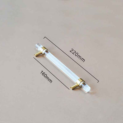 Acrylic and Brass Kitchen Cupboard Handles - Modern Drawer and Dresser Pulls - FocusHardware