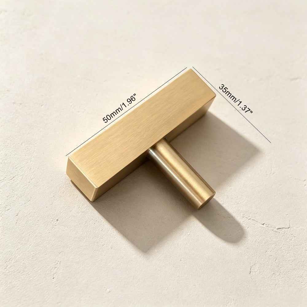 Solid Brass Cabinet Drawer Pulls - Gold Kitchen Knobs and Handles for Furniture Hardware