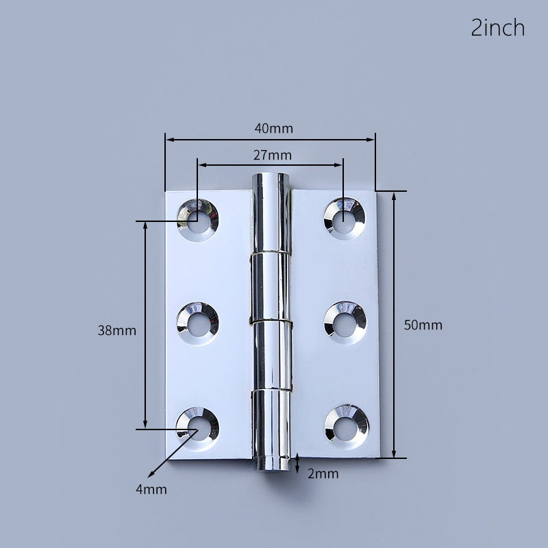 Polished Brass Hinges for Kitchen Cabinet- Modern Chromed Cupboard Door Hinges 2"/2.5"/3"