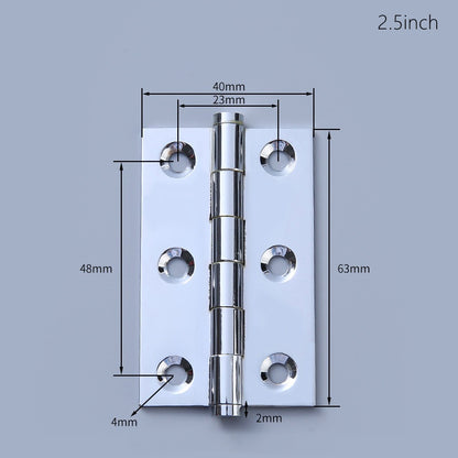 Polished Brass Hinges for Kitchen Cabinet- Modern Chromed Cupboard Door Hinges 2"/2.5"/3"