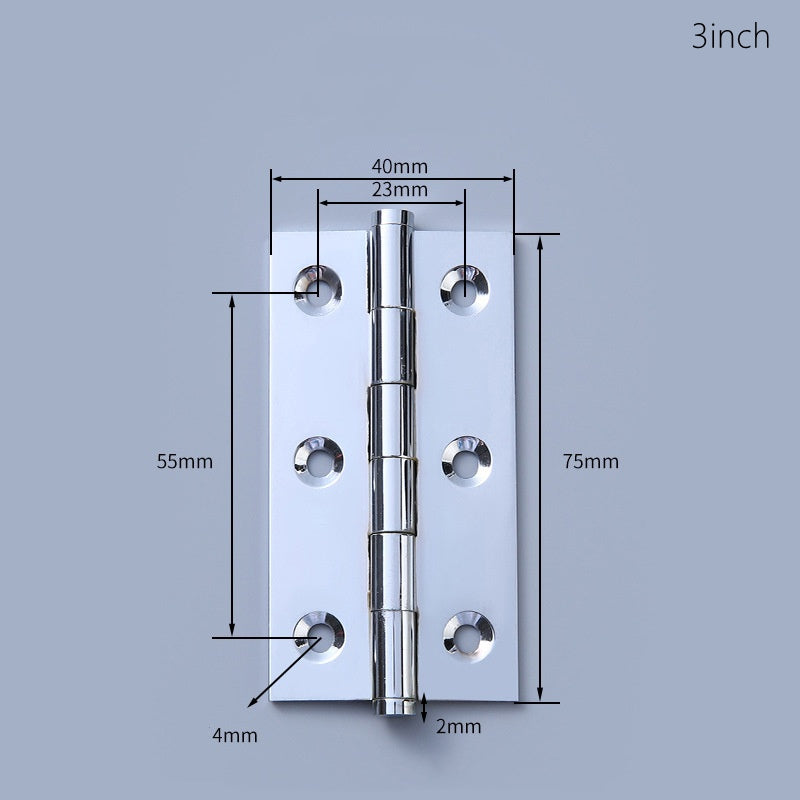 Polished Brass Hinges for Kitchen Cabinet- Modern Chromed Cupboard Door Hinges 2"/2.5"/3"