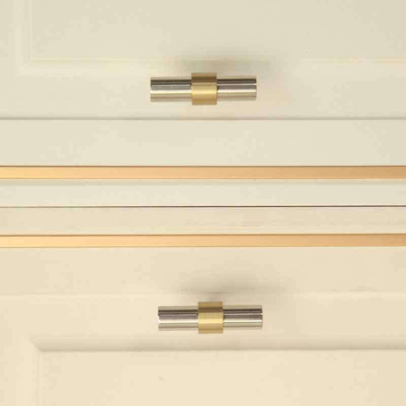 Modern SS Brass Kitchen Cabinet Pulls and Knobs – Silver Drawer Dresser Handles Hardware - FocusHardware