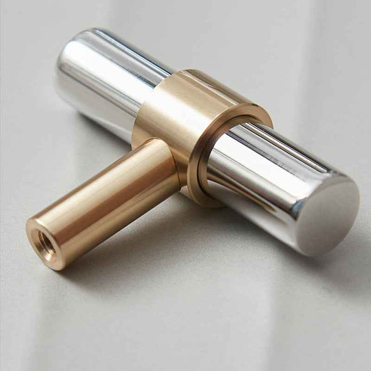 Modern SS Brass Kitchen Cabinet Pulls and Knobs – Silver Drawer Dresser Handles Hardware - FocusHardware