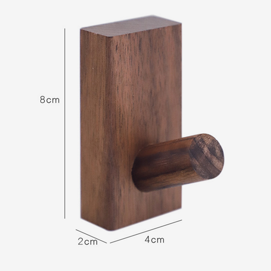 Wooden Wall Mounted Hook Walnut Coat/Hat/key Hanger Towel Hook for Hanging Modern - FocusHardware