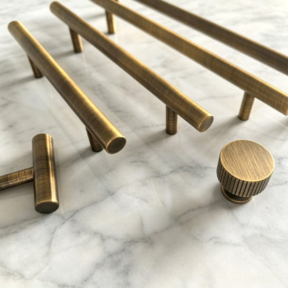 Antique Brass Kitchen Cabinet Handles - Vintage Drawer Dresser Knobs Retro Furniture Cupboard Pulls