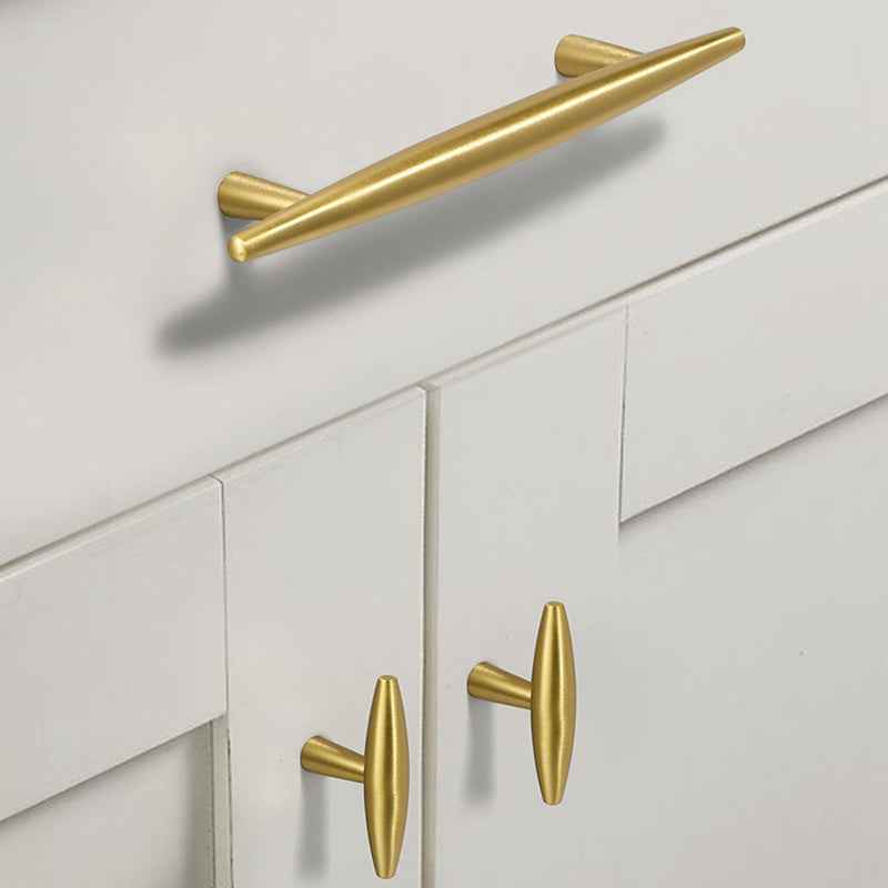 Solid Brass Drawer Handles - Gold Cabinet Dresser Pulls for Kitchen Cupboard