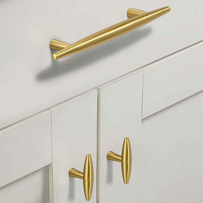 Solid Brass Drawer Handles - Gold Cabinet Dresser Pulls for Kitchen Cupboard