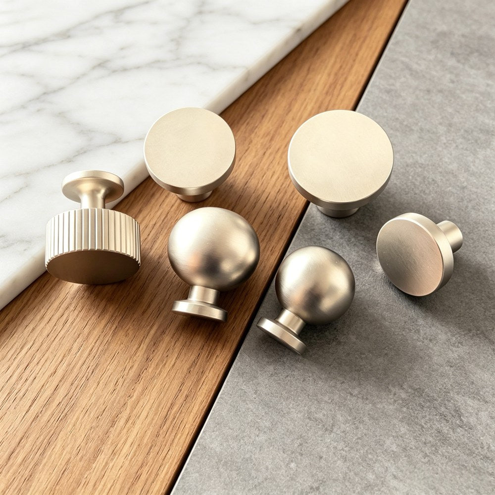 Nickel Brass Kitchen Cabinet Knobs - Modern Drawer Dresser Pulls