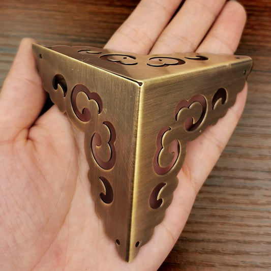 Antique Brass Corner Protectors for Furniture and Jewelry Cases - Decorative Metal Edge Covers and Brackets	 Antique Brass Corner Protectors for Furniture and Jewelry Cases - Decorative Metal Edge Covers and Brackets