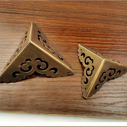 Antique Brass Corner Protectors for Furniture and Jewelry Cases - Decorative Metal Edge Covers and Brackets	 Antique Brass Corner Protectors for Furniture and Jewelry Cases - Decorative Metal Edge Covers and Brackets