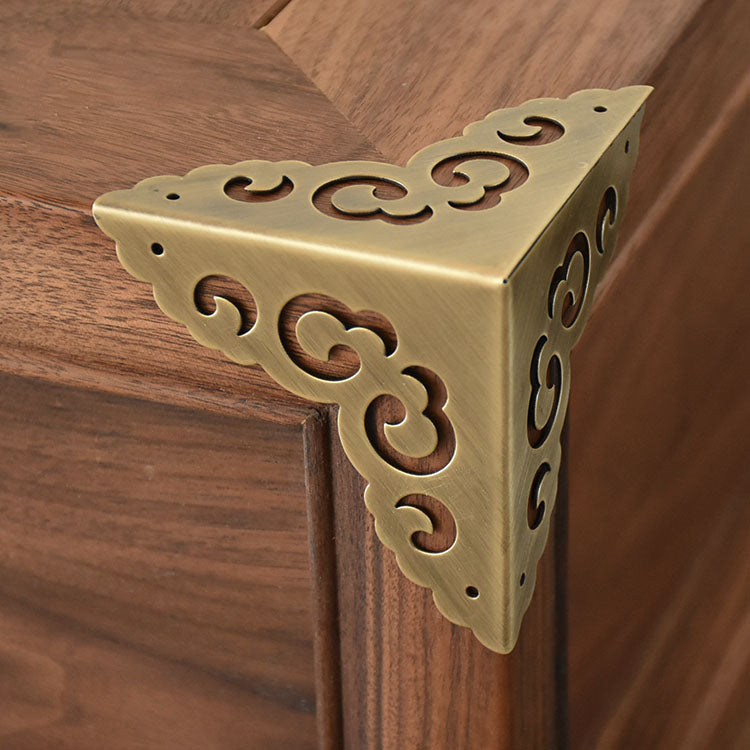 Antique Brass Corner Protectors for Furniture and Jewelry Cases - Decorative Metal Edge Covers and Brackets