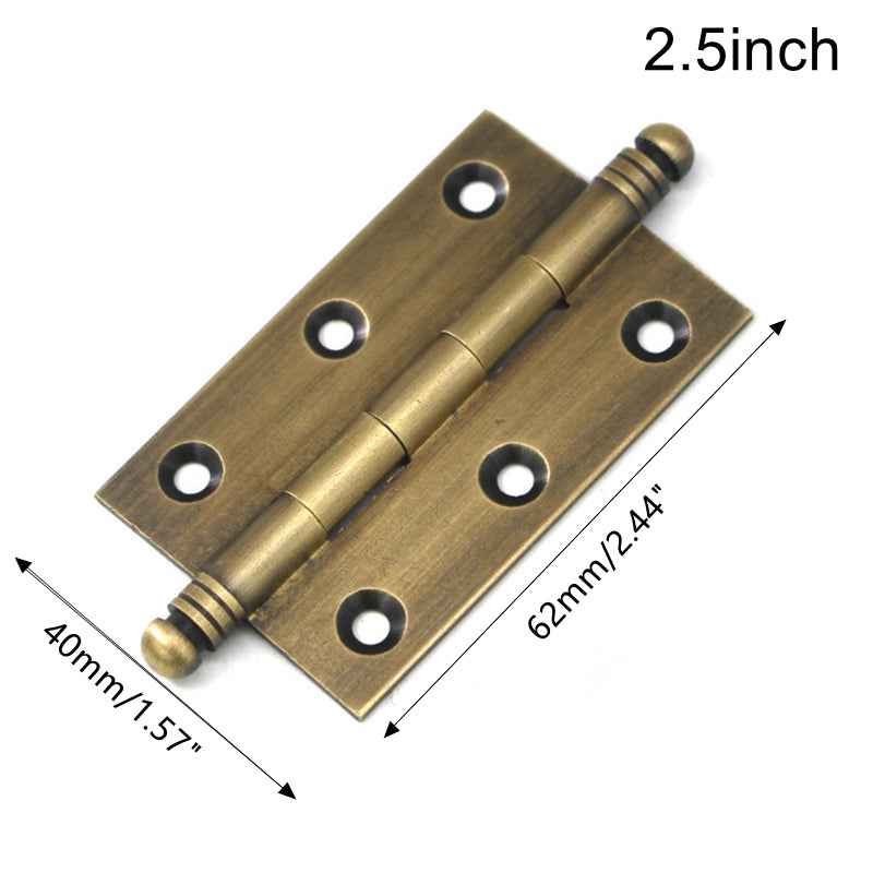Decorative Antique Brass Hinges for Kitchen Cabinets, Cupboards, and Drawers - 2"/2.5"/3" Sizes - FocusHardware