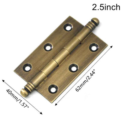 Decorative Antique Brass Hinges for Kitchen Cabinets, Cupboards, and Drawers - 2"/2.5"/3" Sizes - FocusHardware