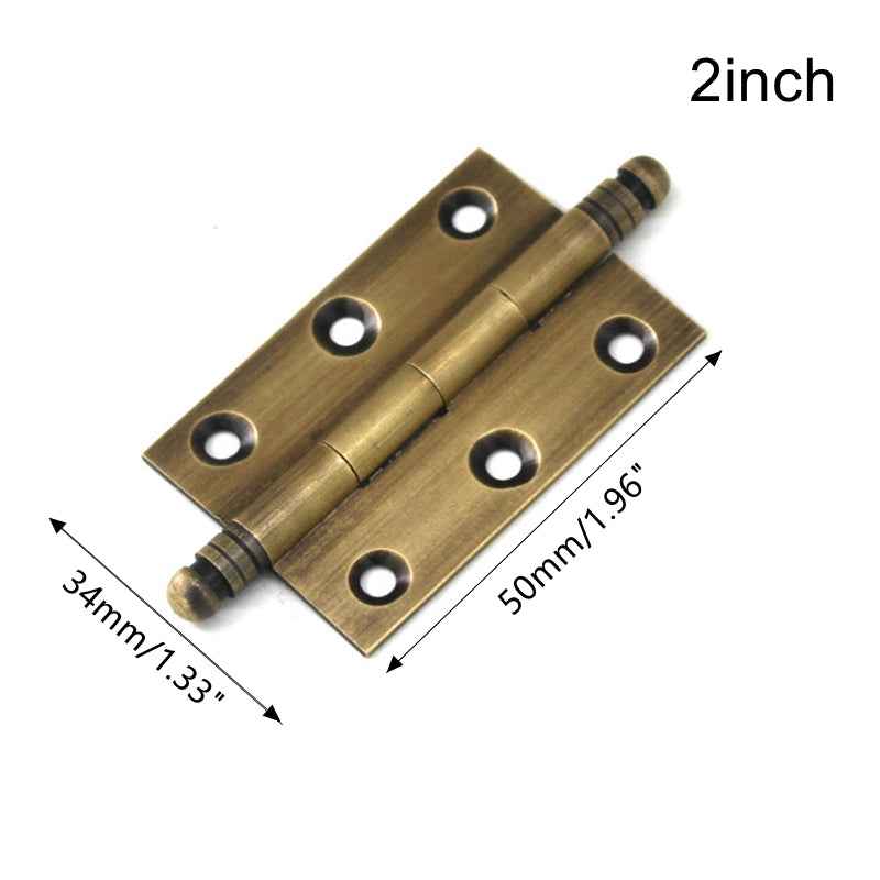 Decorative Antique Brass Hinges for Kitchen Cabinets, Cupboards, and Drawers - 2"/2.5"/3" Sizes - FocusHardware