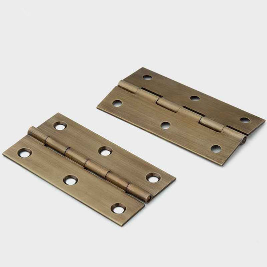 Antique Brass Hinges for Cabinet Doors and Wooden Boxes - Small Folding Butt Hinges - FocusHardware