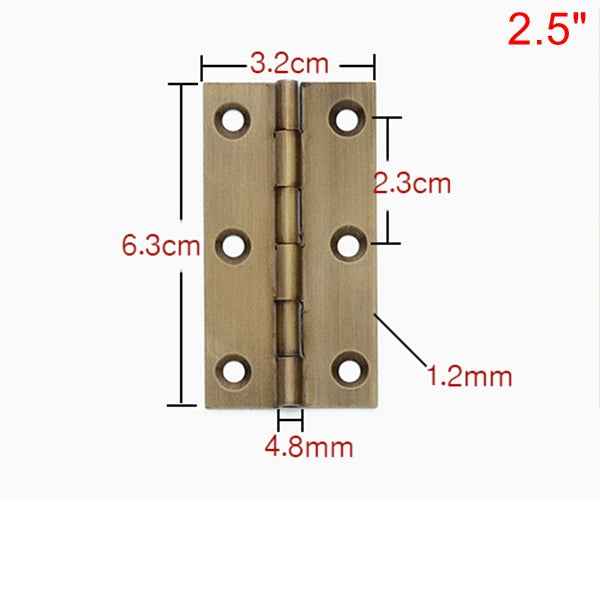 Antique Brass Hinges for Cabinet Doors and Wooden Boxes - Small Folding Butt Hinges - FocusHardware