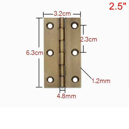 Antique Brass Hinges for Cabinet Doors and Wooden Boxes - Small Folding Butt Hinges - FocusHardware