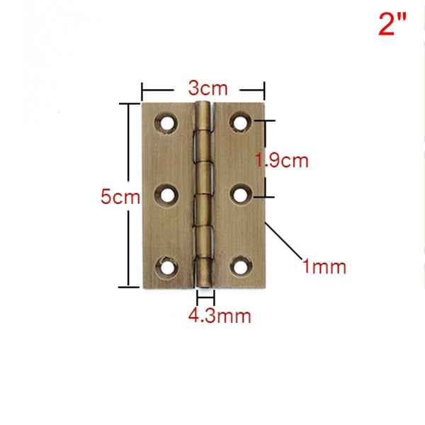 Antique Brass Hinges for Cabinet Doors and Wooden Boxes - Small Folding Butt Hinges - FocusHardware