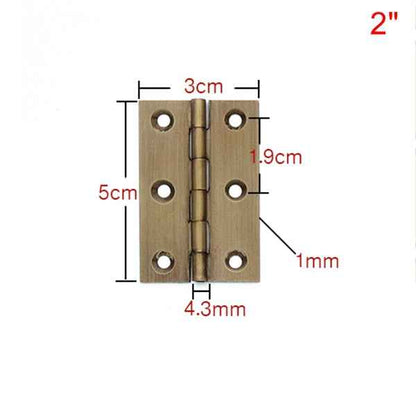 Antique Brass Hinges for Cabinet Doors and Wooden Boxes - Small Folding Butt Hinges - FocusHardware