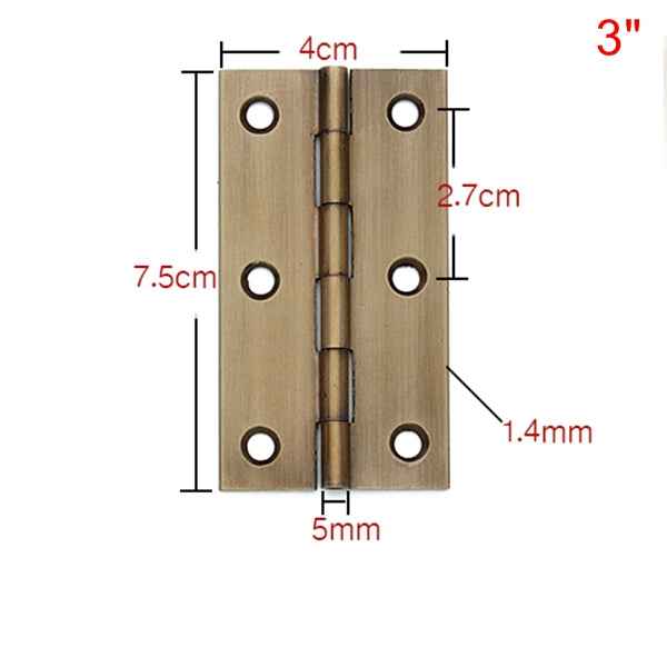 Antique Brass Hinges for Cabinet Doors and Wooden Boxes - Small Folding Butt Hinges - FocusHardware
