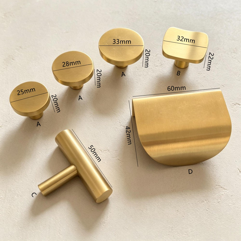 Brass Kitchen Cabinet Knobs - Gold Drawer Dressers Pulls Furniture Cupboard Door Handles