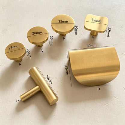 Brass Kitchen Cabinet Knobs - Gold Drawer Dressers Pulls Furniture Cupboard Door Handles