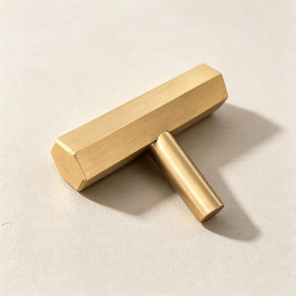 Satin Brass Cabinet Drawer Pulls - Modern Dresser Knobs Furniture Handles