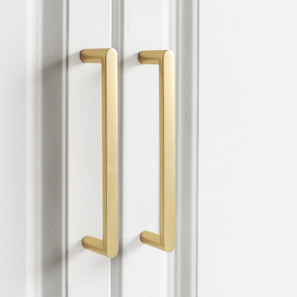 Solid Brass Kitchen Cabinet Handles Gold Drawer Dresser Cupboard Furniture Pulls Hardware Modern