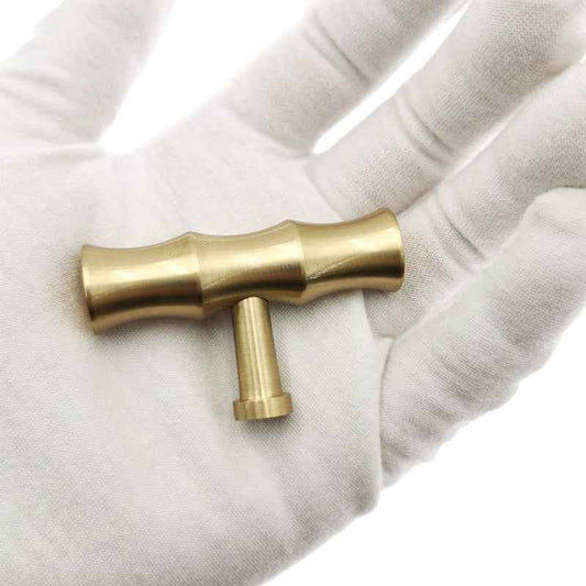 Bamboo Brass Cabinet Knobs for Stylish Kitchen Drawer and Closet Door Pulls in Gold - FocusHardware