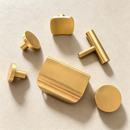 Brass Kitchen Cabinet Knobs - Gold Drawer Dressers Pulls Furniture Cupboard Door Handles